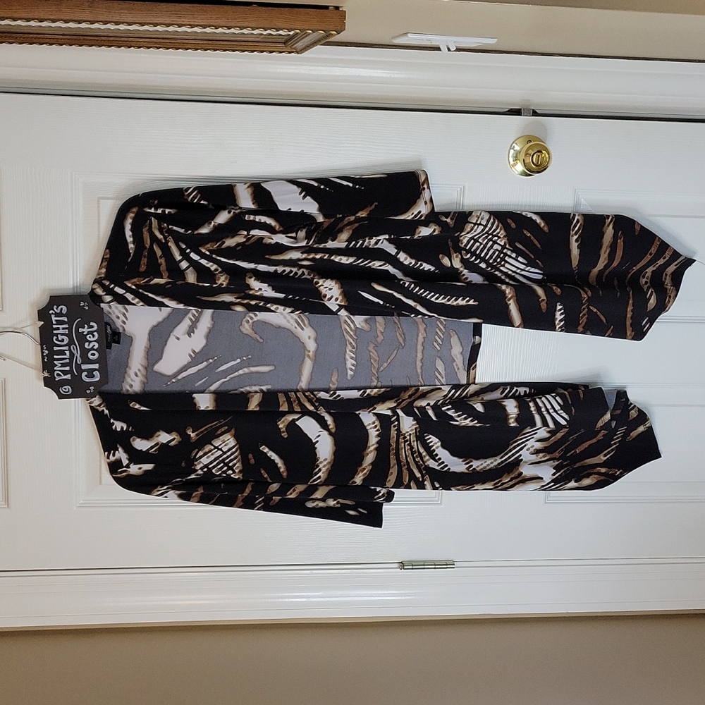 East 5th Large Unstructured Jacket Animal Print Black Brown White